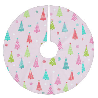 Jupon De Sapin En Polyester Brossé Tapis de Noël pastel pour sapin
