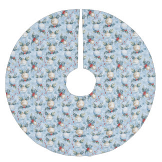 Jupon De Sapin En Polyester Brossé Tapis de Noël pour arbre à motif