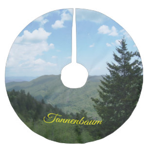 Jupon De Sapin En Polyester Brossé Tapis de Noël pour arbre de Tannenbaum en montagne