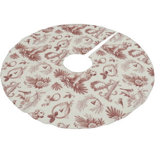 Jupon De Sapin En Polyester Brossé Tapis de Noël pour arbre Lettre A Fête