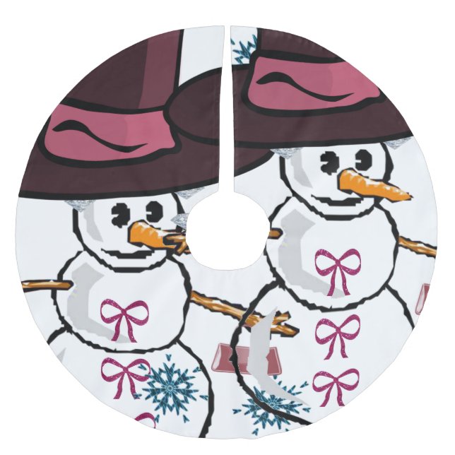Jupon De Sapin En Polyester Brossé Tapis de Noël pour sapin (Devant)