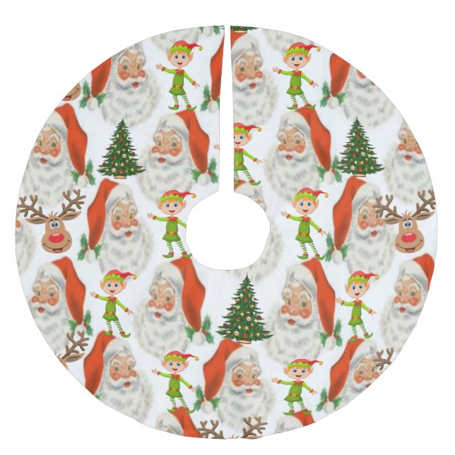 Jupon De Sapin En Polyester Brossé Tapis de Noël pour sapin (Devant)