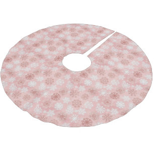 Jupon De Sapin En Polyester Brossé Tapis de Noël rose pour sapin