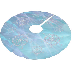 Jupon De Sapin En Polyester Brossé Tapis de Noël Valse des flocons de neige