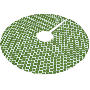 Jupon De Sapin En Polyester Brossé Tapis de Noël vert et blanc marocain pour sapin de