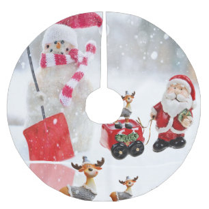 Jupon De Sapin En Polyester Brossé Tapis de sapin de Noël