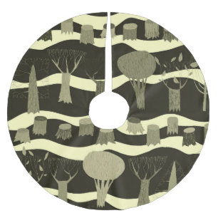 Jupon De Sapin En Polyester Brossé Tapisserie de bois gris : arbres motif.