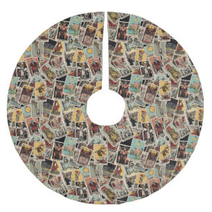 Jupon De Sapin En Polyester Brossé Tarot Cars Jupe Arbre de Noël - Motif Vintage