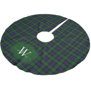 Jupon De Sapin En Polyester Brossé Tartan à carreaux noir classique Black Watch écoss