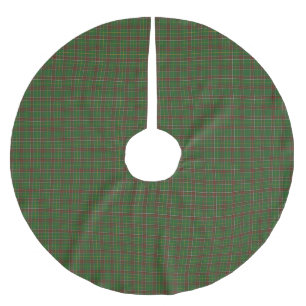 Jupon De Sapin En Polyester Brossé Tartan de Terre-Neuve de Noël de jupe d'arbre