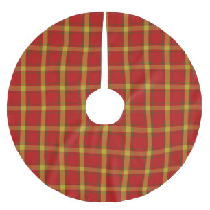 Jupon De Sapin En Polyester Brossé Tartan jaune orange brossé Jupe en polyester