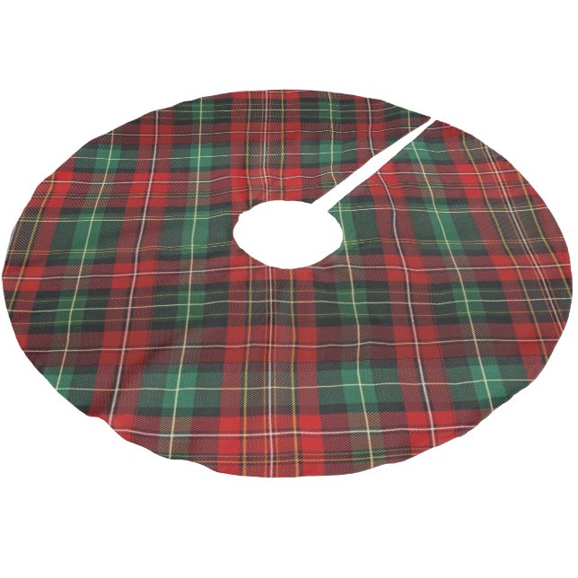 Jupon De Sapin En Polyester Brossé Tartan rouge et vert (Angle)