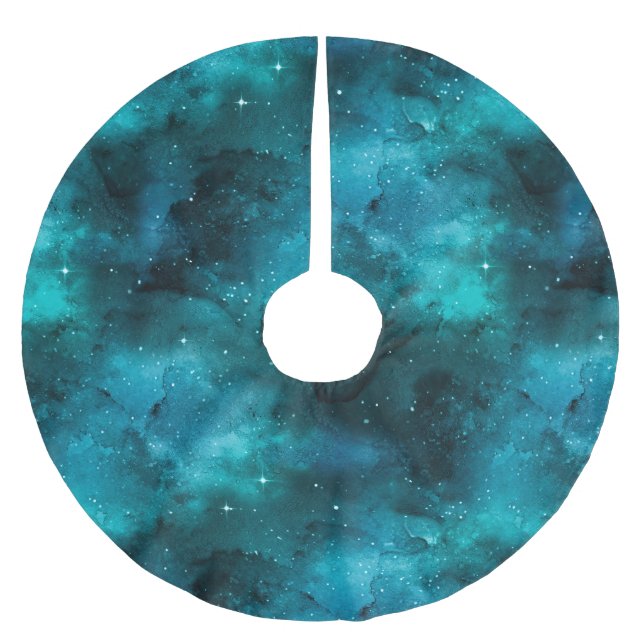 Jupon De Sapin En Polyester Brossé Teal Galaxy Series 7 (Devant)