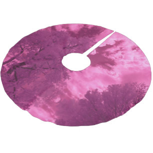 Jupon De Sapin En Polyester Brossé Teintes Roseâtres Nuage Infrarouge