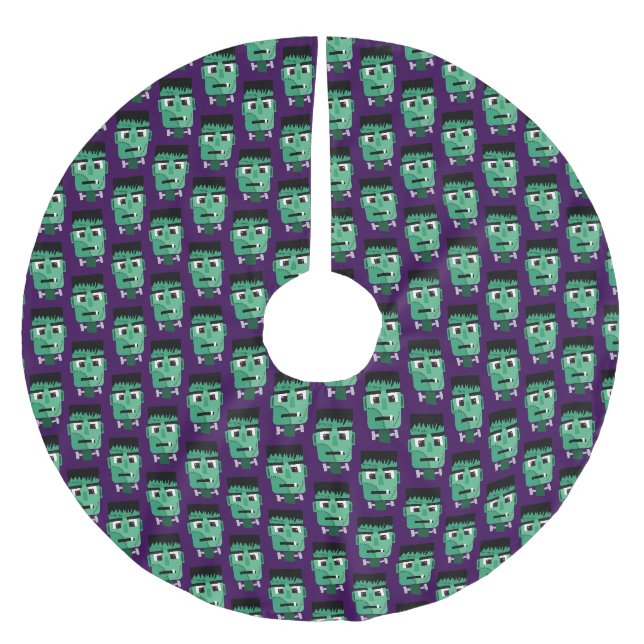 Jupon De Sapin En Polyester Brossé Tête de monstre de Frankenstein (Devant)