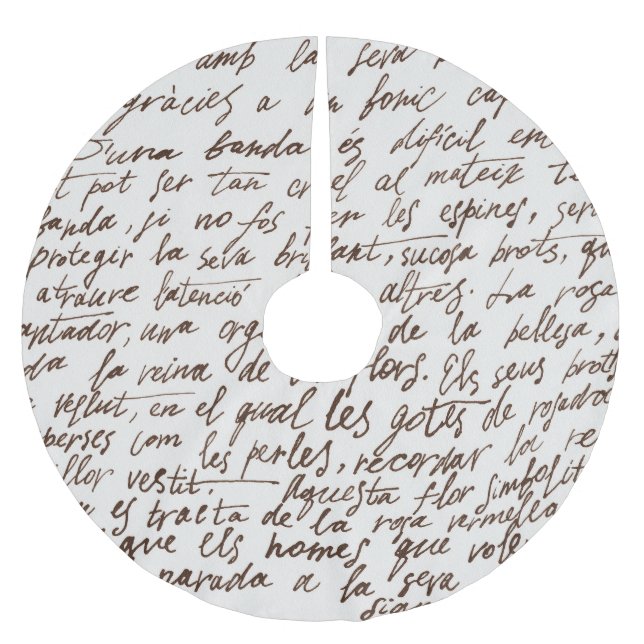Jupon De Sapin En Polyester Brossé Texte du manuscrit d'encre Brown rétro (Devant)