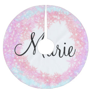 Jupon De Sapin En Polyester Brossé texte féminin rose clair minimal simple ajoutez vo