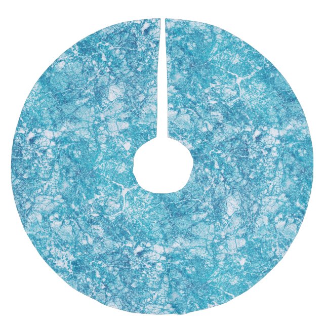 Jupon De Sapin En Polyester Brossé Texture bleu et Marbre blanc (Devant)