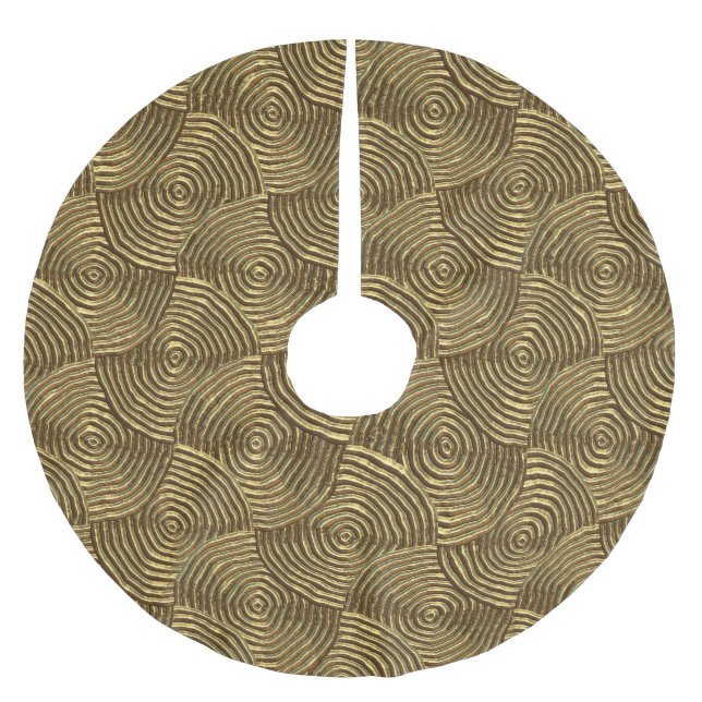 Jupon De Sapin En Polyester Brossé Texture Cercle d'or : Abstrait sans joint. (Devant)