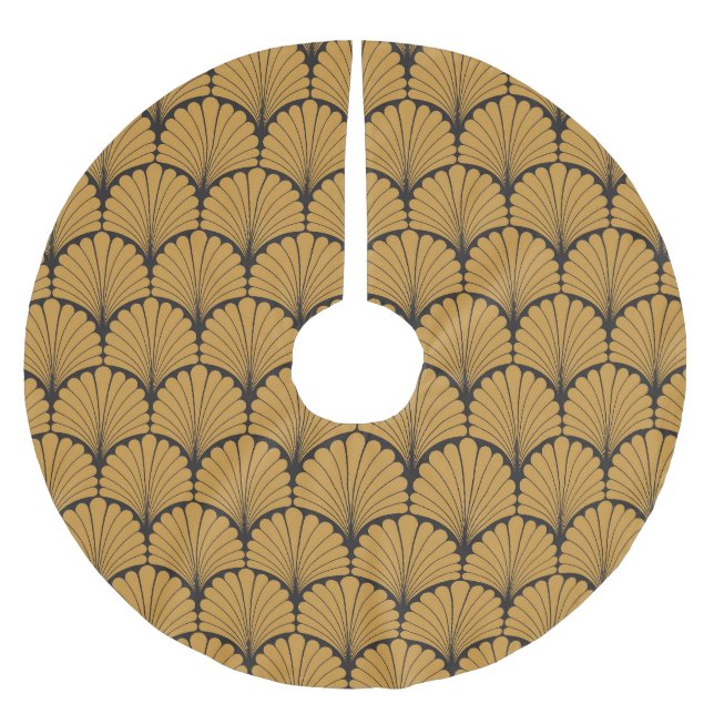Jupon De Sapin En Polyester Brossé Texture florale géométrique Art déco (Devant)
