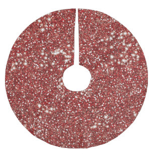 Jupon De Sapin En Polyester Brossé Texture graphique de faux paillettes rouges