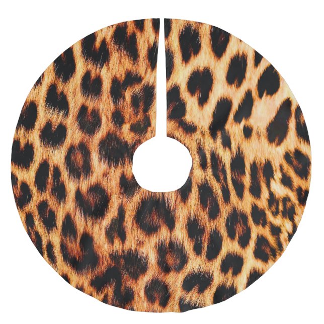 Jupon De Sapin En Polyester Brossé Texture léopard, motif sans couture d'animal afric (Devant)