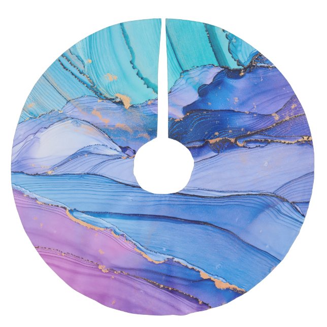 Jupon De Sapin En Polyester Brossé Textures fluides, art abstrait de luxe. (Devant)