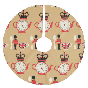 Jupon De Sapin En Polyester Brossé Thé anglais vintage : motif sans soudure.