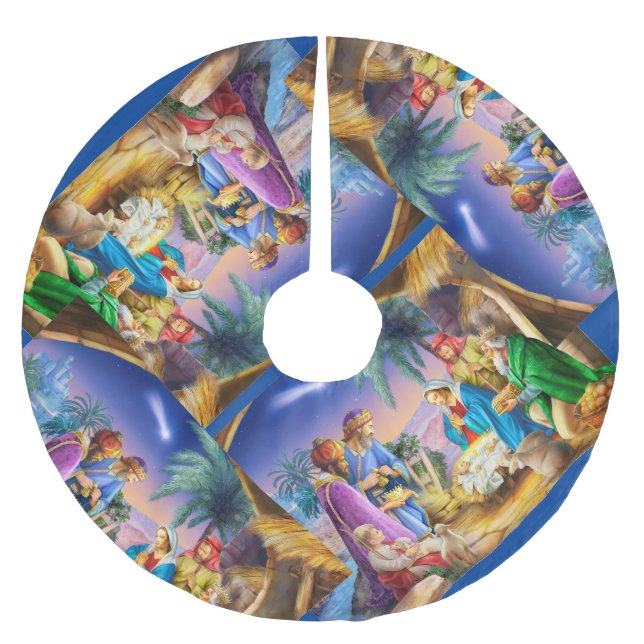 Jupon De Sapin En Polyester Brossé The holy night (Devant)