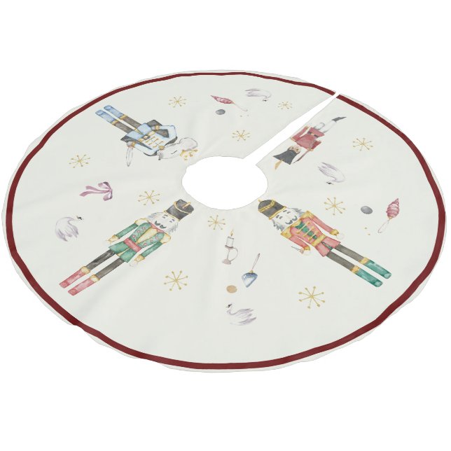 Jupon De Sapin En Polyester Brossé Thème de Noël Casse-Noisettes à l'aquarelle (Angle)