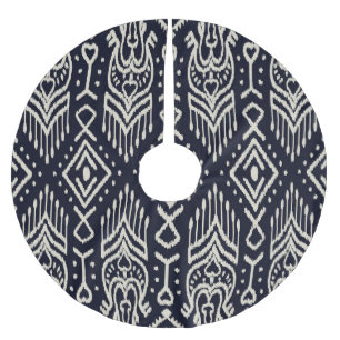 Jupon De Sapin En Polyester Brossé Tissu Ikat Brodé : Élégance Ethnique.