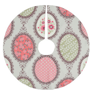 Jupon De Sapin En Polyester Brossé Tissu vintage : Patchwork Design sans faille.