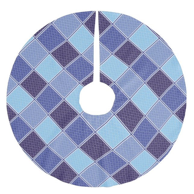 JUPON DE SAPIN EN POLYESTER BROSSÉ TITRE BLEU (Devant)