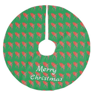 Jupon De Sapin En Polyester Brossé Tonnerre de perroquet rouge tropical