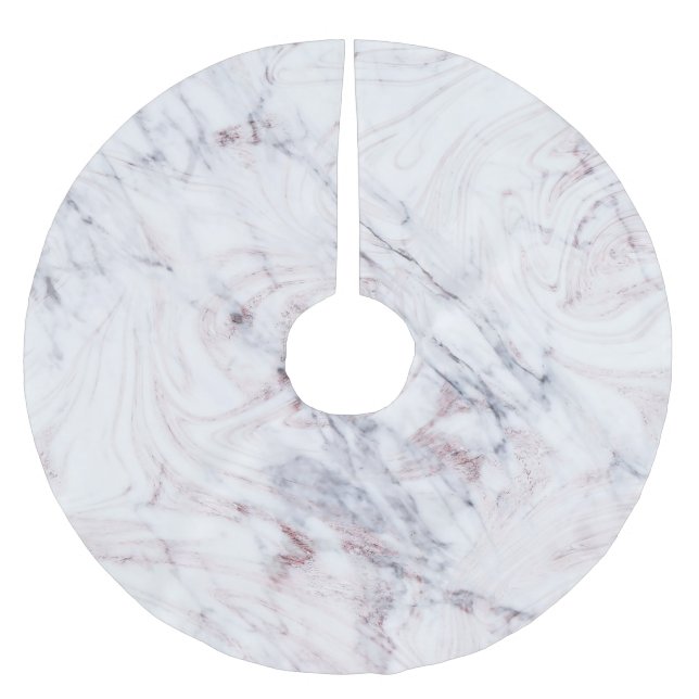 Jupon De Sapin En Polyester Brossé Touche de marbre blanc et gris chic (Devant)
