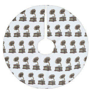 Jupon De Sapin En Polyester Brossé Tourne-disque dessin animé