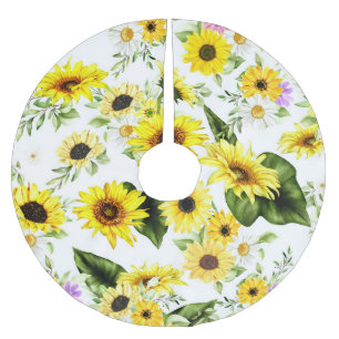 Jupon De Sapin En Polyester Brossé Tournesol d'aquarelle 7