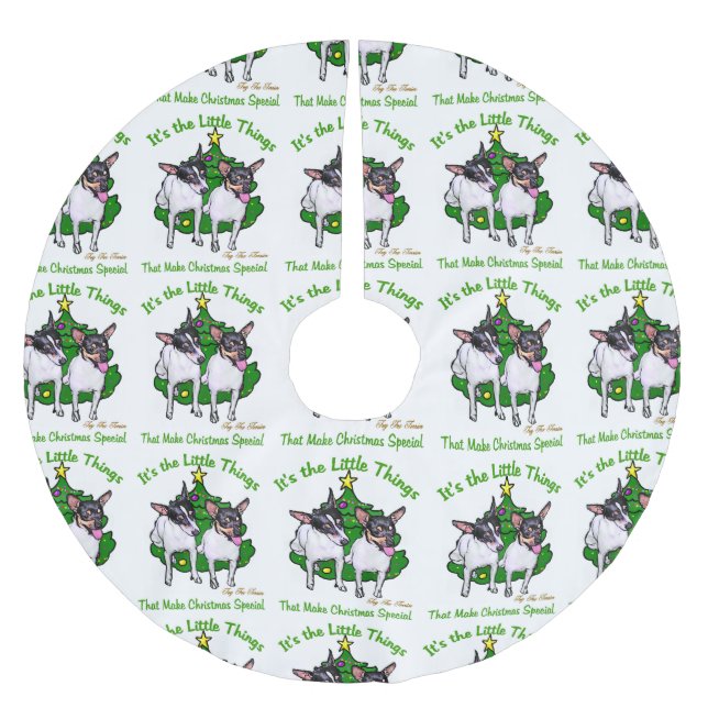 Jupon De Sapin En Polyester Brossé Toy Fox Terrier Noël (Devant)
