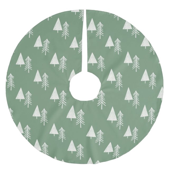 Jupon De Sapin En Polyester Brossé  Traditional Pine Trees Green (Devant)