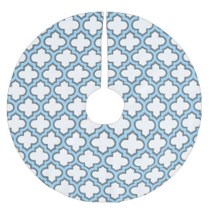 Jupon De Sapin En Polyester Brossé Trellis bleu blanc et bébé, treillis, Quatrefoil