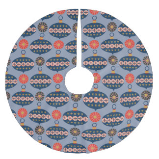 Jupon De Sapin En Polyester Brossé Très joyeux Motif des Baubles de Noël