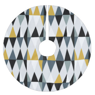 Jupon De Sapin En Polyester Brossé Triangles : Motif géométrique Vintage moderne.