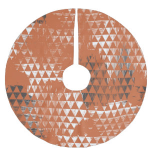 Jupon De Sapin En Polyester Brossé Triangles sans joint : Arrière - plan orange