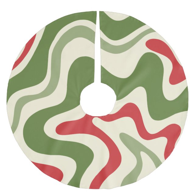 Jupon De Sapin En Polyester Brossé Trippy Retro Vibe Noël Abstrait (Devant)