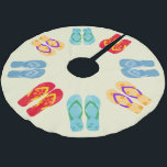 Jupon De Sapin En Polyester Brossé Tropical Christmas Beach Flip Flops Sandales<br><div class="desc">Ajoutez cette jupe de sapin de Noël sur le thème de la plage à votre décor de vacances. Comprend une variété de tongs sur un arrière - plan de couleur sable.</div>