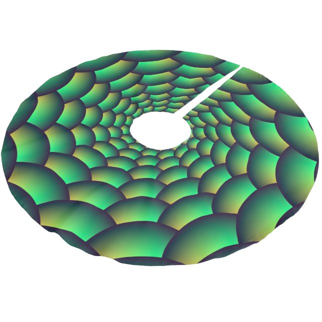Jupon De Sapin En Polyester Brossé Tunnel de spirale de la jupe verte (Angle)