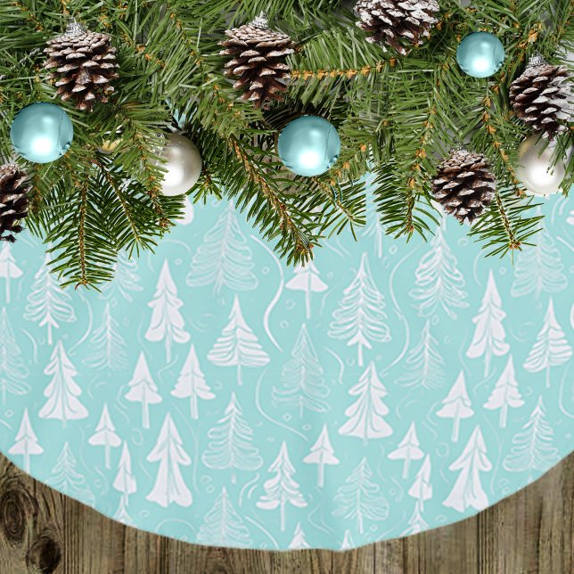 Jupon De Sapin En Polyester Brossé Turquoise Arbre de Noël Motif n° 6 ID1009 (Créateur téléchargé)