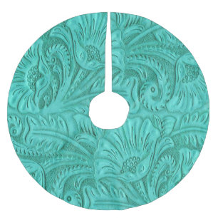 Jupon De Sapin En Polyester Brossé Turquoise en cuir usinée par Faux occidental