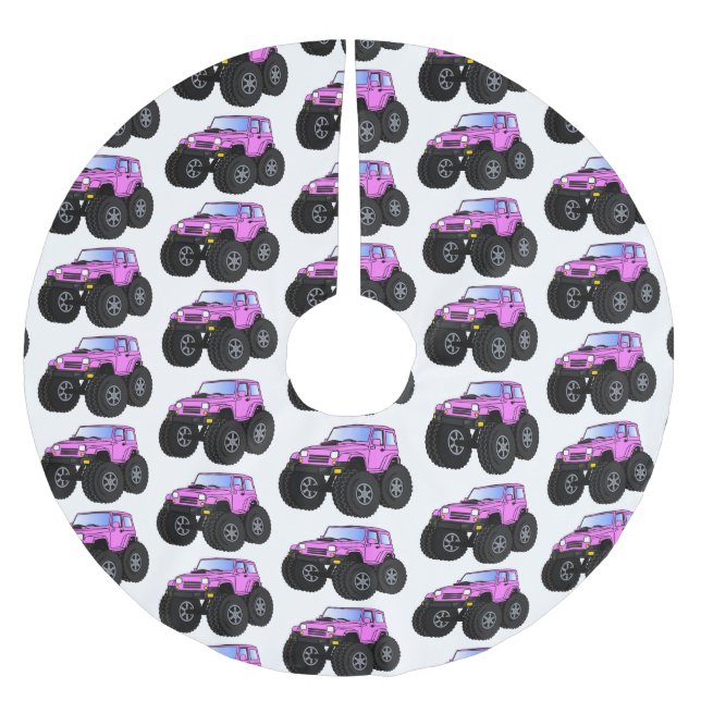 Jupon De Sapin En Polyester Brossé Un Pink Monster Cartoon (Devant)