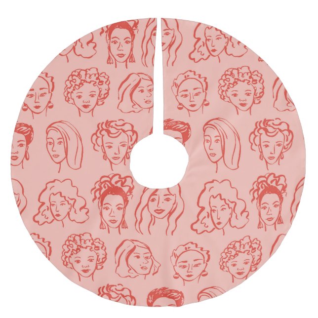 Jupon De Sapin En Polyester Brossé Une Femme branchée face dessinée (Devant)